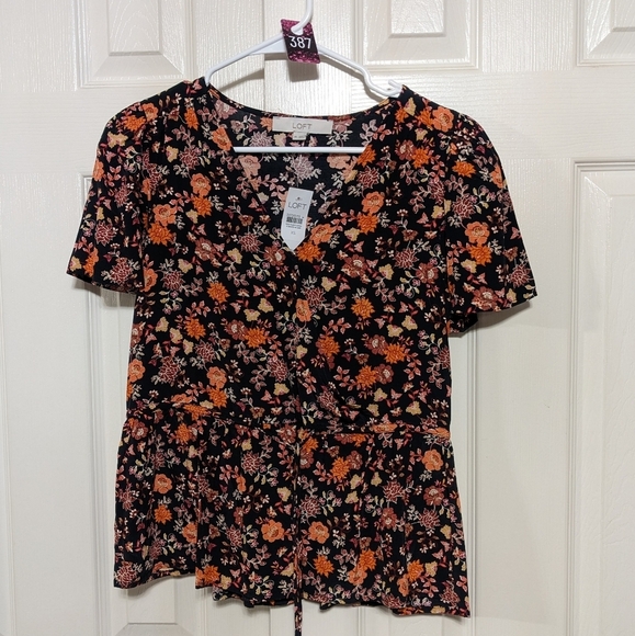 5/$25 Loft Floral Wrap Blouse - Picture 2 of 4